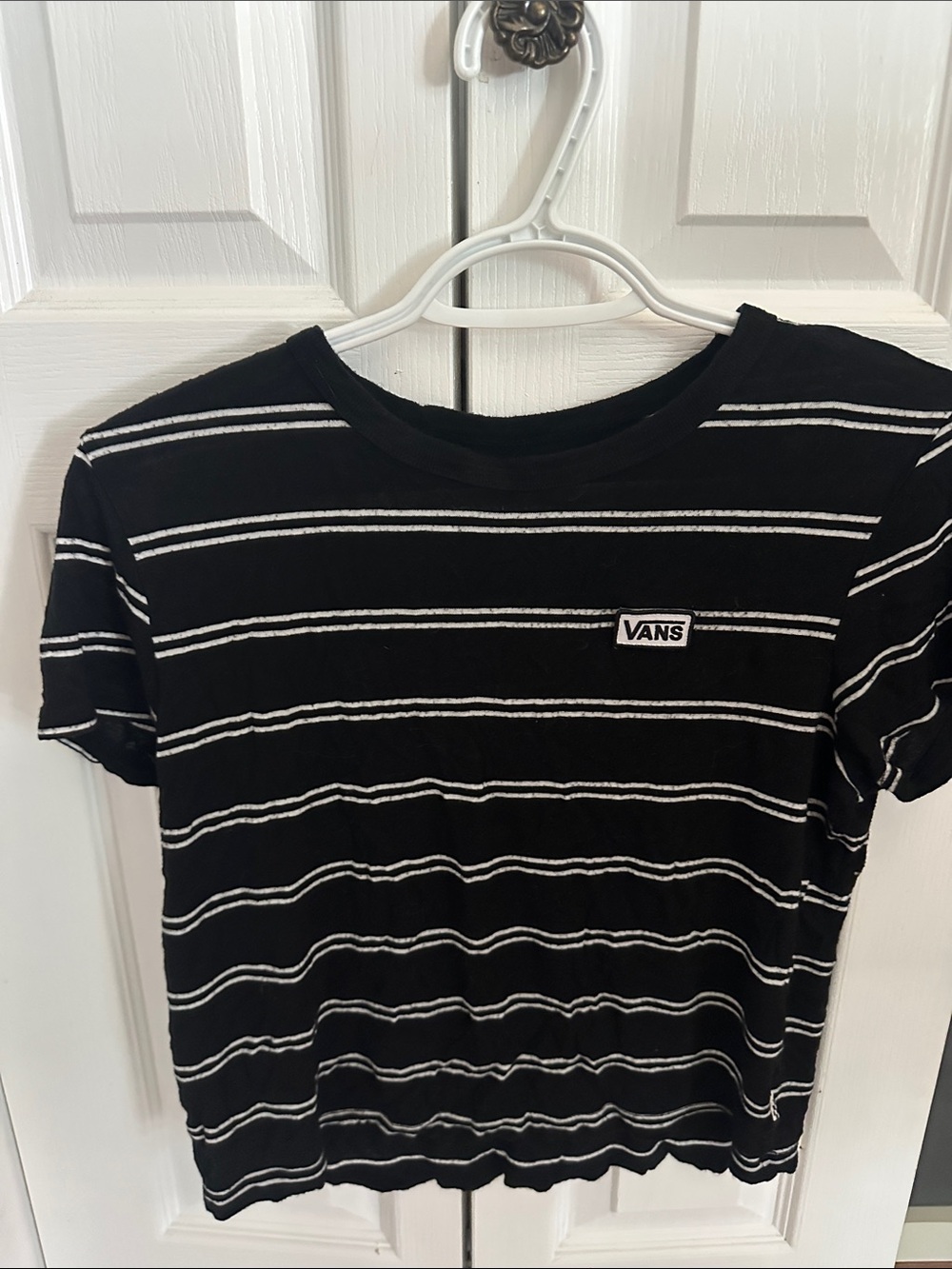 Vans Black and White Striped Crew Tee